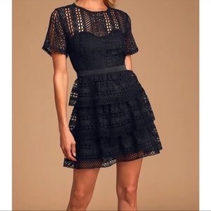 Lulus Wishlist Crochet Mini Dress